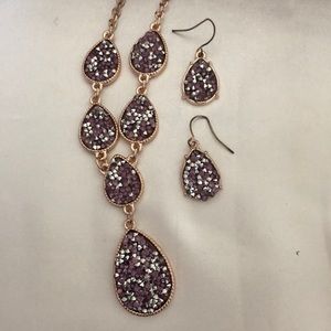 Drusey necklace and earrings